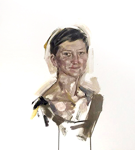 Ritratto di Valeria. Pigmenti emulsionati per la pittura a olio su tela. Roma 2015