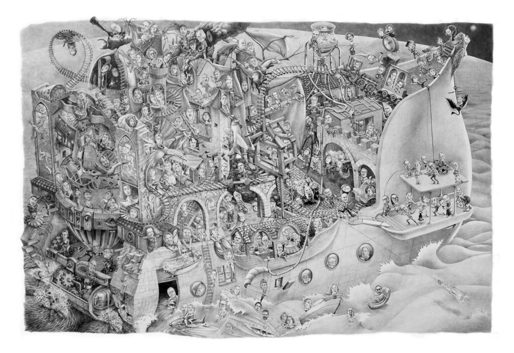 Arca. Grafite su tela cm 300 x 200. Roma 2017
Opera a quattro mani con Milena Scardigno