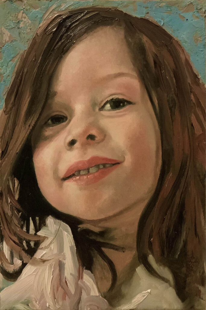 Ritratto di Matilde, olio su tela cm 20 x 30, Roma 2020
